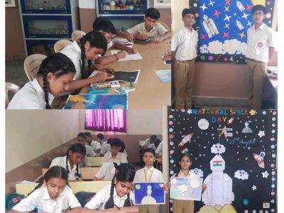 National Space -23rd August 2024-Classes 6 & 7 participated in Paragraph writing/Drawing Competition /Display Board Decoration-Classes 8 to 10 participated in activities on 'Bharat on the Moon portal'.